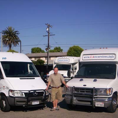 Marc with a Sprinter MicroBus and Krystal MiniBus.